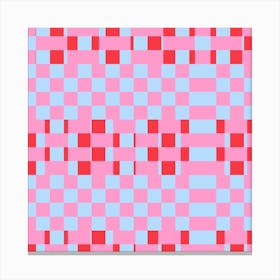 Weave Pink Blue Square Canvas Print