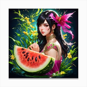 Watermelon Girl 2 Canvas Print