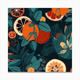 Orange Grove Pattern Canvas Print