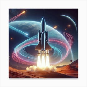 Space Shuttle Launch Canvas Print