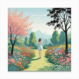 Into The Garden Ai Art Wall Art Design Illustration (21) Canvas Print