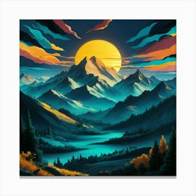 Sunset In The Mountains 47 Canvas Print