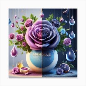 Roses In Water Canvas Print