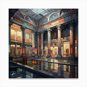 Building With Columns Canvas Print