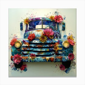 Floral Truck Canvas Print