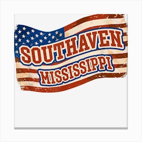 Southaven National Mississippi Day Vintage American Flag Canvas Print