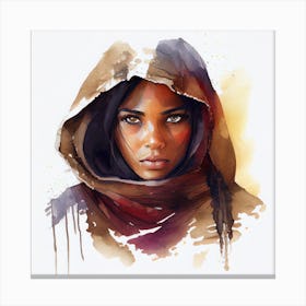 Watercolor Tuareg Woman #3 Canvas Print