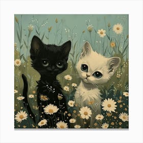 Kittens Fairycore Painting 1 Canvas Print