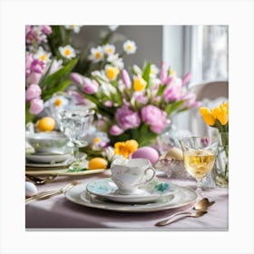 Easter Table Setting 6 Canvas Print