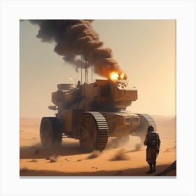 Tank In The Desert 6 Canvas Print
