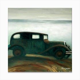 Old Car By The Sea Canvas Print