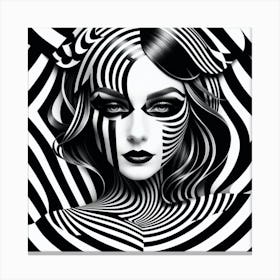 Black And White Zebra Print 2 Canvas Print