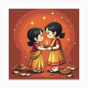 Diwali Greeting Card 4 Canvas Print