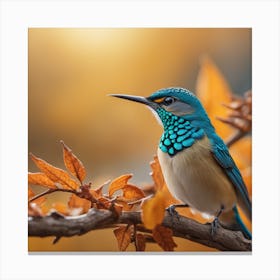 Blue Hummingbird Canvas Print