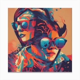 New Poster For Ray Ban Speed, In The Style Of Psychedelic Figuration, Eiko Ojala, Ian Davenport, Sci (14) Canvas Print