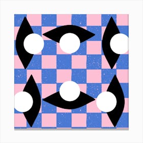 Vintage Checkered Eyes See Canvas Print