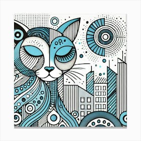 Dusty Crosswalk City Cat Canvas Print