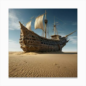 Ship In The Desert Canvas Print