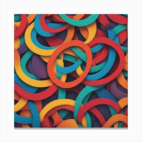 Abstract Colorful Rings Canvas Print