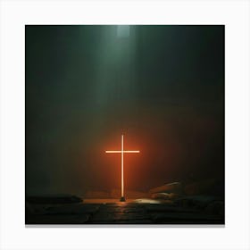 Cross In The Dark Canvas Print