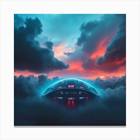 Spaceship In The Clouds Canvas Print