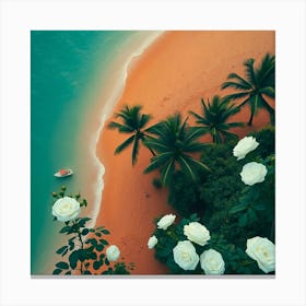 Roses On The Beach 10 Canvas Print