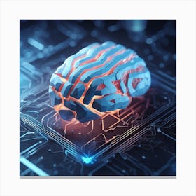 Brain On A Circuit Board 66 Canvas Print