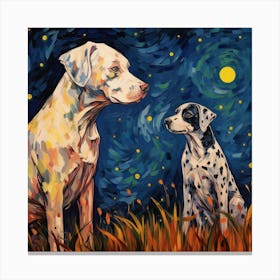 Dalmatian Starry Night Canvas Print