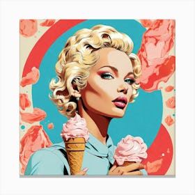 Ice Cream Girl 11 Canvas Print