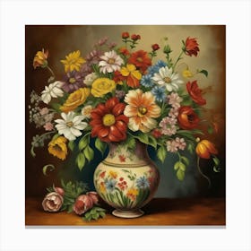 Flowers In A Vase Canvas Print