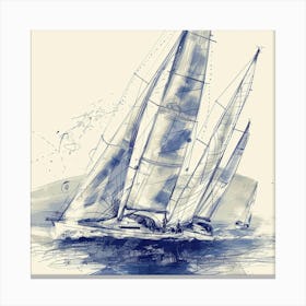 Sailboats In Water Canvas Print