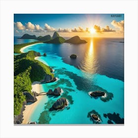 Sunset In The St Lucia Islands Canvas Print