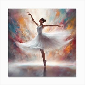 Ballerina In White Canvas Print