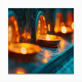 Lit Candles In A Church Canvas Print