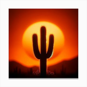 Sunset Cactus Canvas Print