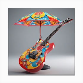 Guitar With Umbrella 7 Canvas Print
