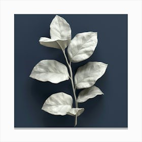 White Leaf 3d Model Canvas Print