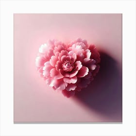 Heart Shaped Pink Peony Canvas Print