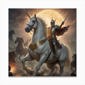 Unicorns And Knights Canvas Print