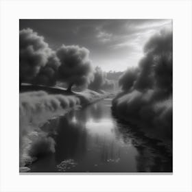 Black And White Infrared Painting Canvas Print