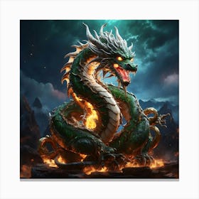 Dragon On Fire Canvas Print