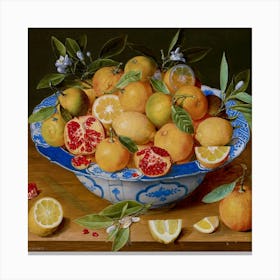 Bowl Of Oranges Canvas Print