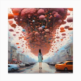 City Under A Cloud Canvas Print