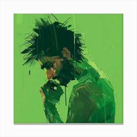 Green Man Sad Canvas Print