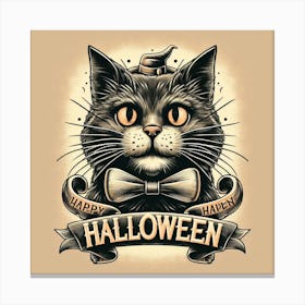 Happy Halloween Cat 2 Canvas Print