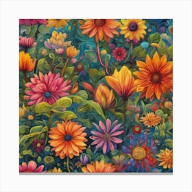 Flowers In The Garden 1 Canvas Print