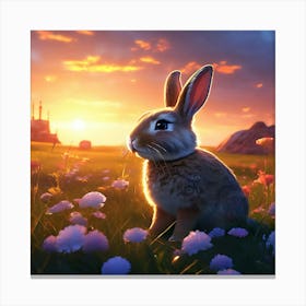 Rabbit In The Meadow Canvas Print