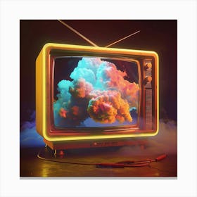 Tv With Clouds 2 Canvas Print