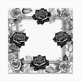 Black And White Roses 12 Canvas Print