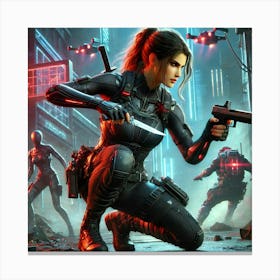 A Sci Fi Depiction Of Zoya Nightshade Showcasing H Canvas Print